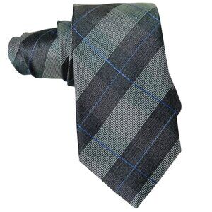 Kenneth Cole Mens Wearhouse Tie Regular Fit 100% Sil k Plaid 60” x 3” NWT $65